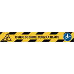 Adh�sif pour contremarche iso 7010 - risque de chute. tenez la rampe - w007 / m012