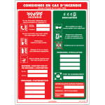 Affichage obligatoire � compl�ter - consignes de s�curit� en cas d'incendie