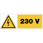 Autocollant de danger �lectrique avec voltage - 230 v