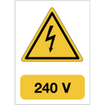 Autocollant de danger �lectrique avec voltage - 240 v
