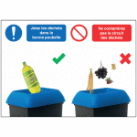 Autocollants et panneaux bonnes pratiques - jetez les d�chets dans la bonne poubelle - ne contaminez ...