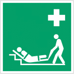 Autocollants et panneaux d'�vacuation et de secours iso 7010  matelas d'�vacuation  - e067