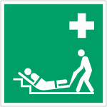 Autocollants et panneaux d'�vacuation et de secours iso 7010  matelas d'�vacuation  - e067