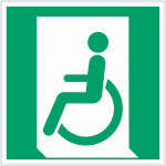 Autocollants et panneaux d'�vacuation et de secours iso 7010  sortie de secours pour personnes � mobilit� ...