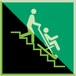 Autocollants et panneaux photoluminescents iso 7010  chaise d'�vacuation  - e060
