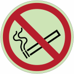 Autocollants photoluminescents iso 7010  interdiction de fumer  - p002
