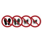 Autocollant rigide anim� seton motion�  ne pas marcher ou stationner � cet endroit