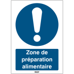 Autocollant toughwash� iso 7010 - zone de pr�paration alimentaire - m001