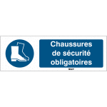 Autocollant toughwash avec texte iso 7010 - chaussures de scurit obligatoires - m008