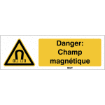 Autocollant toughwash avec texte iso 7010 - danger: champ magntique - w006