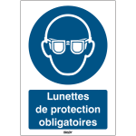 Autocollant toughwash� avec texte iso 7010 - lunettes de protection obligatoires - m004