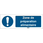 Autocollant toughwash avec texte iso 7010 - zone de prparation alimentaire - m001