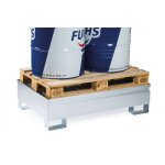 Bacs de r�tention en acier galvanis� pour f�ts ou palettes 220 l