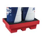 Bacs de r�tention en plastique avec 2 entr�es pour tire - palettes