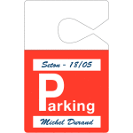 Badges parking personnalisables en pvc  suspendre au rtroviseur