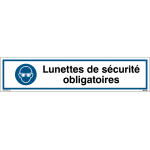 Bande autocollante iso 7010 - m004 - lunettes de s�curit� obligatoires