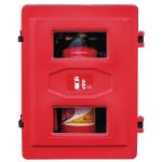 Coffret pour extincteur � hublot - fermeture � grenouill�res