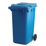 Conteneur bleu pour documents confidentiels