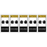 Etiquettes ansi z535  attention - lunettes de protection et serre - t�te antibruit obligatoires