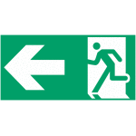 Etiquette pour blocs de secours  homme qui court, flche  gauche