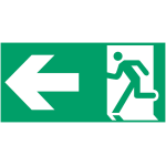 Etiquette pour blocs de secours  homme qui court, fl�che � gauche