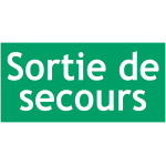 Etiquette pour blocs de secours  sortie de secours