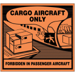 Etiquettes cargo  do not load in passenger aircraft