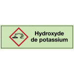 Etiquette clp photoluminescente - hydroxyde de potassium - ghs05