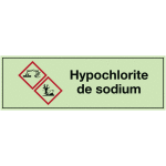 Etiquette clp photoluminescente - hypochlorite de sodium - ghs05 / ghs09