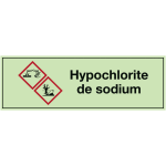 Etiquette clp photoluminescente - hypochlorite de sodium - ghs05 / ghs09