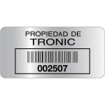 Etiquettes duraguard argentes en polyester mtallis lamin