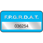 Etiquettes duraguard en polyester m�tallis� lamin�, par rouleau de 1000