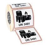Etiquettes d'emballage adh�sives - piles et batteries au lithium ionique emball�es avec ou dans un �quipement ...