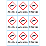 Etiquettes d'identification clp  attention  - ghs04