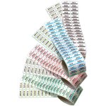 Etiquettes jumelles en polyester m�tallis� pr�num�rot�es