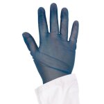 Gants jetables en vinyle bleu d�tectables - detectamet