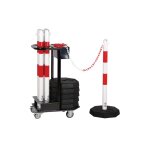 Kit complet avec poteaux, chane et socles sur chariot