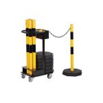 Kit complet avec poteaux, cha�ne et socles sur chariot