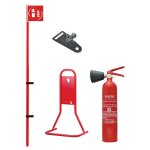 Kit extincteur co2 2kg avec support et drapeau