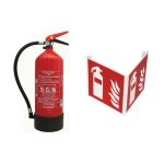 Kit extincteur � poudre avec signalisation