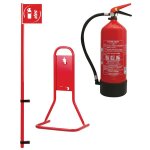 Kit extincteur � poudre avec support et drapeau