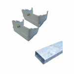 Kit de fixation pour panneaux de circulation  couvre - chant sur poteau  section rectangulaire