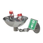 Lave yeux / visage inox mural avec cuvette