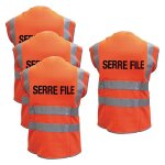 Lot de 4 gilets d'�vacuation serre - file (3 + 1 gratuit)