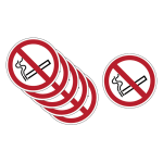 Lot de 5 + 1 gratuit - panneaux et autocollants iso 7010  interdiction de fumer  - p002
