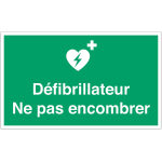 Marquage au sol iso 7010 avec texte et pictogramme - d�fibrillateur ne pas encombrer - e010