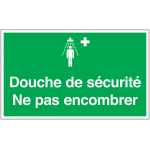 Marquage au sol iso 7010 avec texte et pictogramme - douche de scurit ne pas encombrer - e012