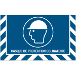 Marquage au sol avec texte - casque de protection obligatoire - m014