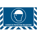 Marquage au sol avec texte - casque de protection obligatoire - m014