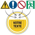 Marquage au sol avec texte et pictogramme personnalis�